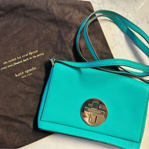 Kate Spade Aqua Crossbody with Gold Accent